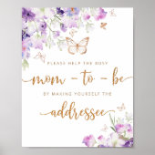 Poster Papillon Aide la maman occupée à s'adresser à une (Devant)