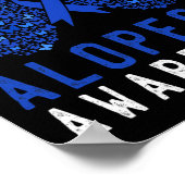 Poster Papillon Alopecia Sensibilisation Bleu AA Ribbon S (Coin)