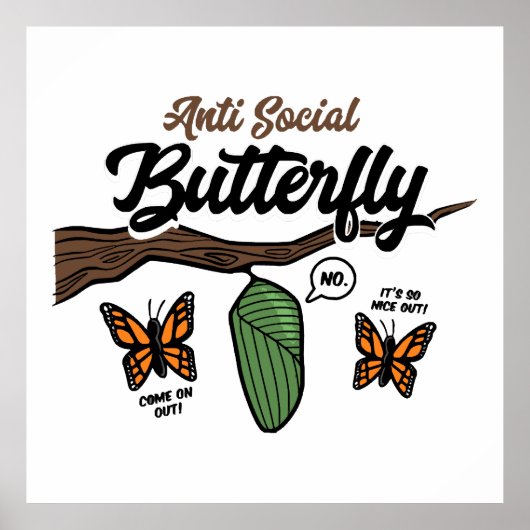 Poster Papillon antisocial (Devant)