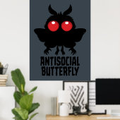 Poster Papillon Antisocial Mothman Cryptide (Bureau à domicile)