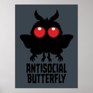 Poster Papillon Antisocial Mothman Cryptide