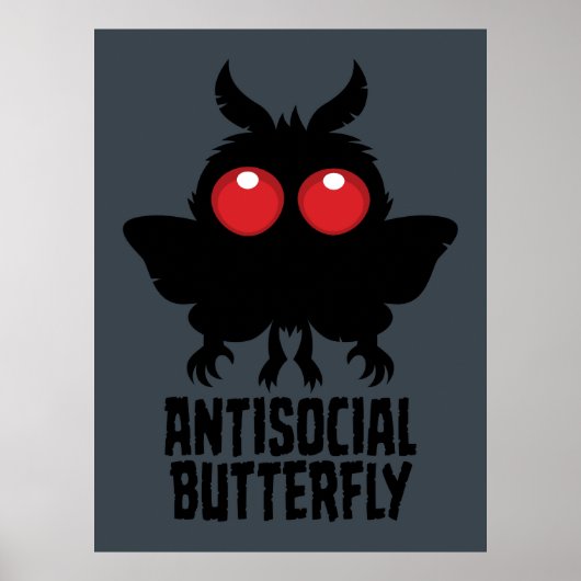 Poster Papillon Antisocial Mothman Cryptide (Devant)