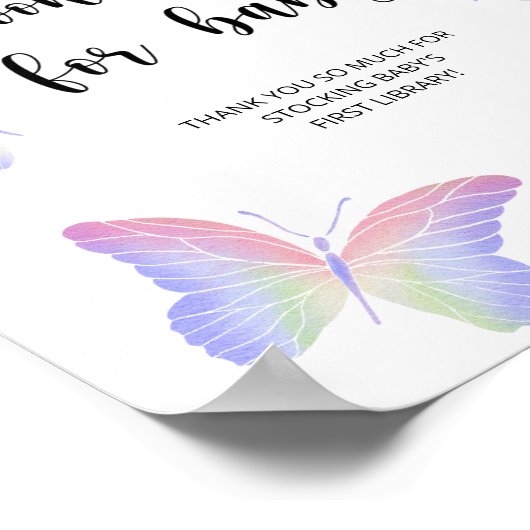 Poster Papillon aquarelle, livres pour bébé (Coin)