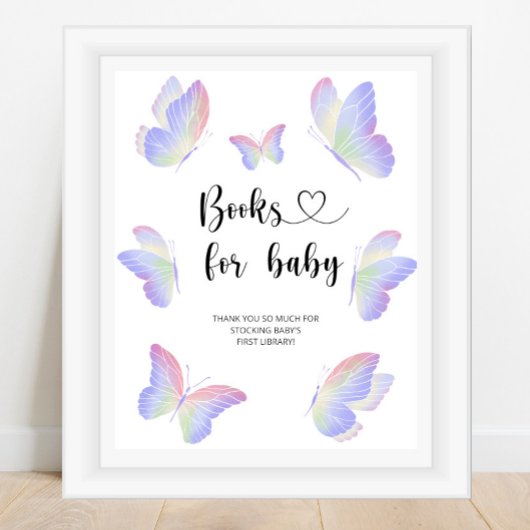 Poster Papillon aquarelle, livres pour bébé