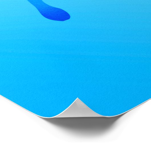 Poster Papillon aquarelle - Nuances de bleu ciel (Coin)