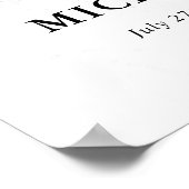 Poster Papillon Argenté et Bleu Mariage de Rêve (Coin)