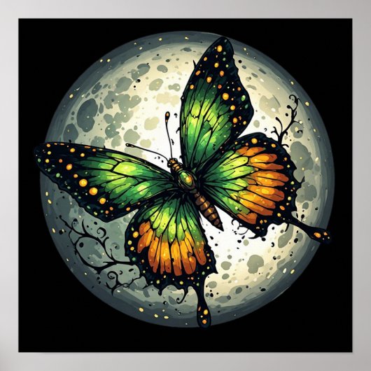 Poster Papillon au clair de lune (Devant)