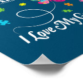 Poster Papillon Autisme Grand-mère I Love My Grandson Awa (Coin)