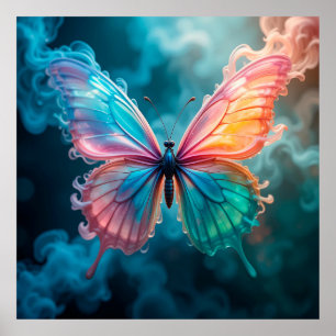 Poster Papillon aux couleurs vives avec des ailes éthérée