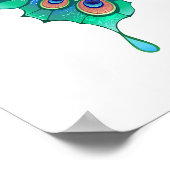 Poster Papillon aux plumes de paon vert (Coin)