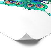 Poster Papillon aux plumes de paon vert (Coin)