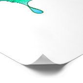Poster Papillon aux plumes de paon vert (Coin)