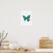 Poster Papillon aux plumes de paon vert (Cuisine)