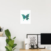Poster Papillon aux plumes de paon vert (Bureau à domicile)