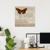 Poster Papillon avec des Mots (Bureau à domicile)