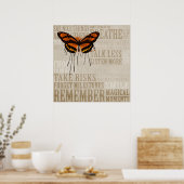 Poster Papillon avec des Mots (Cuisine)