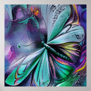 Poster Papillon Bleu