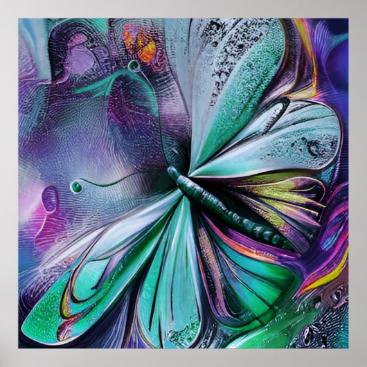 Poster Papillon Bleu (Devant)