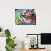 POSTER PAPILLON BLEU (Bureau à domicile)