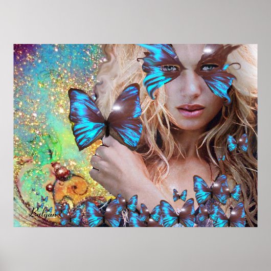 POSTER PAPILLON BLEU (Devant)