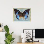 Poster Papillon bleu (Bureau à domicile)