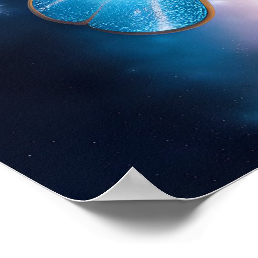 Poster Papillon bleu et or (Coin)