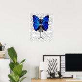 Poster Papillon bleu mannequin (Bureau à domicile)