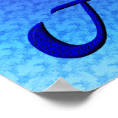 Poster Papillon bleu Monogramme Initiale A (Coin)