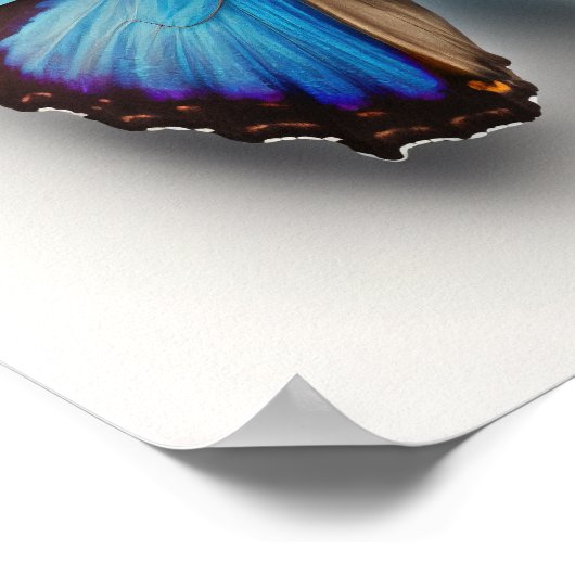 Poster Papillon bleu Morpho Art Imprimer l'affiche (Coin)