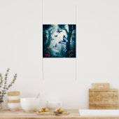 Poster Papillon bleu morpho dans la forêt tropicale (Cuisine)