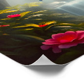 Poster Papillon bleu morpho dans la forêt tropicale (Coin)