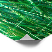 Poster Papillon bleu Morpho sur herbe verte (Coin)