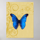 Poster Papillon bleu vintage (Devant)