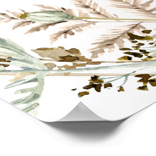 Poster Papillon Boho sur le chemin Baby Seating Chart (Coin)