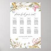 Poster Papillon Boho sur le chemin Baby Seating Chart (Devant)