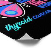Poster Papillon cancéreux - Thyroïde Survivant Thyroïde C (Coin)