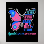 Poster Papillon cancéreux - Thyroïde Survivant Thyroïde C (Devant)
