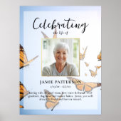 Poster Papillon, Célébration de la vie Photo, Funérailles (Devant)