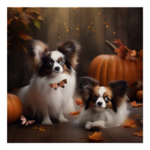 Poster Papillon Chiot Délice d'Automne Citrouille
