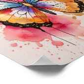 Poster Papillon coloré avec éclaboussure artistique (Coin)