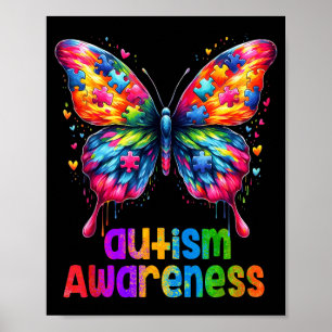 Poster Papillon coloré de sensibilisation à l'autisme pou