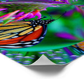 Poster Papillon dans une bulle Abstrait Art de la nature (Coin)