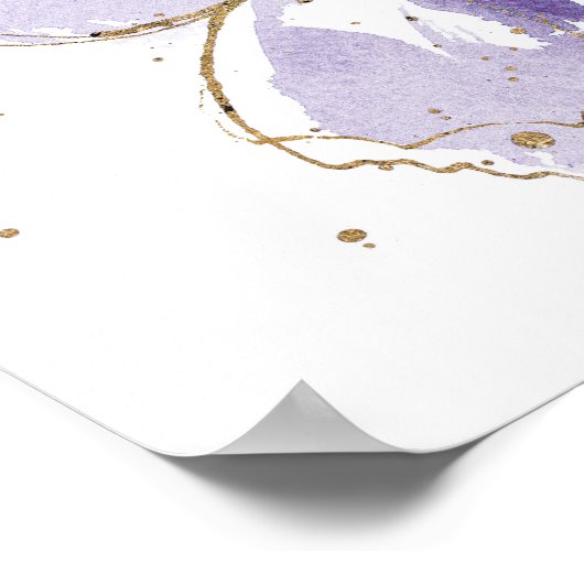 Poster Papillon d'aquarelle de lavande (Coin)