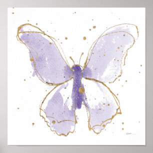 Poster Papillon d'aquarelle de lavande