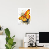 Poster Papillon d'art en soufre orange (Bureau à domicile)