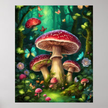 Papillon de champignons Forêt enchantée THÈME VERT