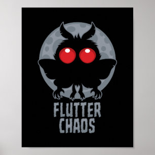 Poster Papillon de Chaos Mothman Légende Cryptique