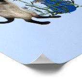 Poster Papillon de chat siamois Monogramme Initiale P Nom (Coin)