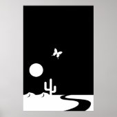 Poster Papillon de clair de lune noir et blanc de fantais (Devant)
