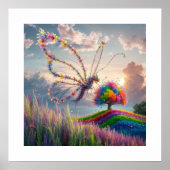Poster Papillon de dragon lunaire en fleur : complexe (Devant)